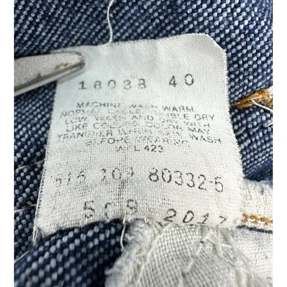 Vintage Levis Jeans Mens 42x32 Actual 39x30 Dark Blue Straight Leg USA Red Tag